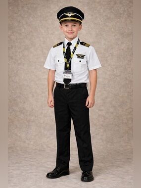 NIB Kids Pilot Costume Set – Complete Outfit w/ Hat, Shirt, Pants & Accessories
